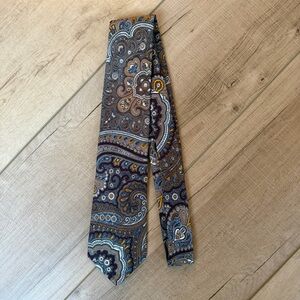 Michel silk neck tie designer preppy business office attire paisley classic